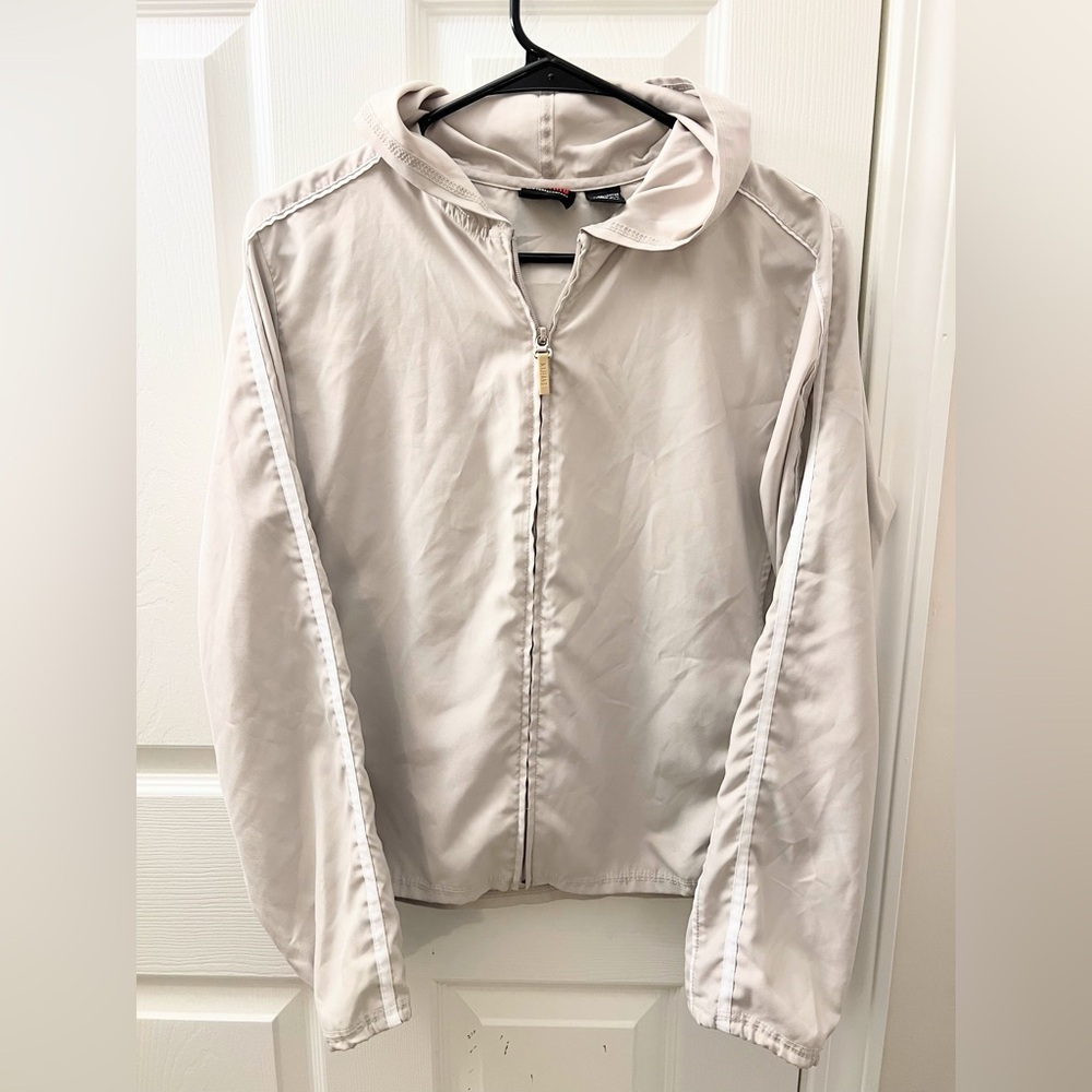 5/$25 NY Jeans New York & Company Women’s Beige White Stripe Jacket Size M